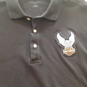 Lyle & Scott Golf shirt w/Embroidered Harley-Davidson Emblem Size XL